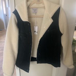 Love Tree Denim Sherpa Jacket